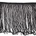 Fringe Rayon 6in Black Stretchy