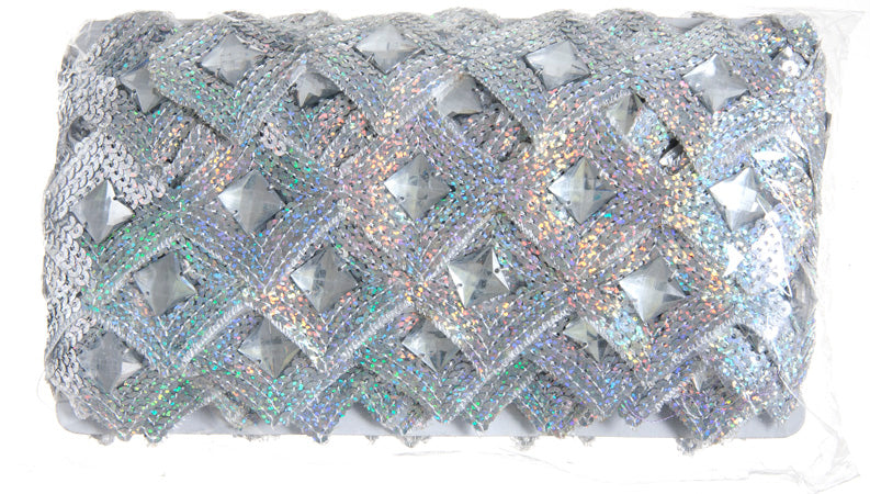 Sequin Trimming Diamond Shape 5.5cm  Hologram