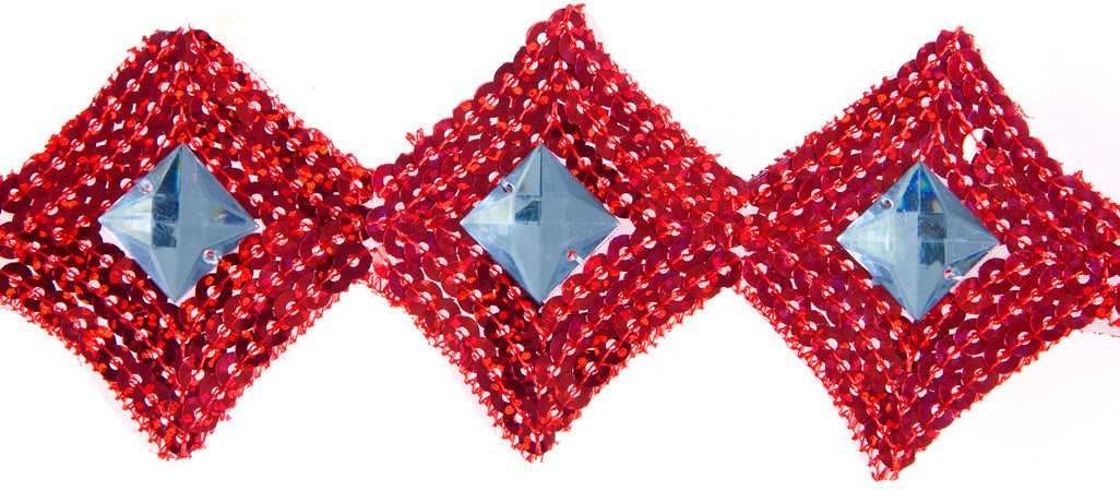 Sequin Trimming Diamond Shape 5.5cm  Hologram