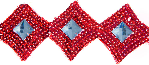 Sequin Trimming Diamond Shape 5.5cm  Hologram