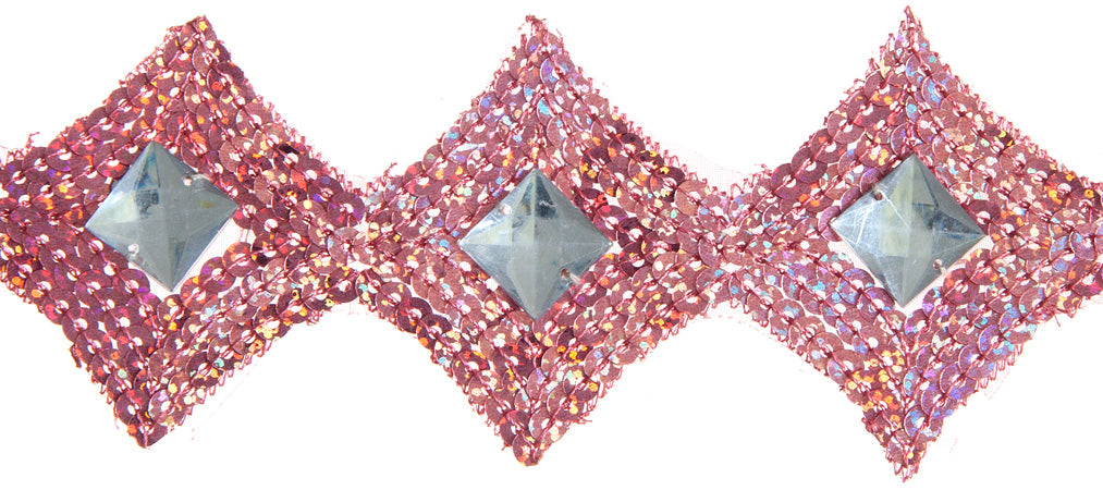 Sequin Trimming Diamond Shape 5.5cm  Hologram