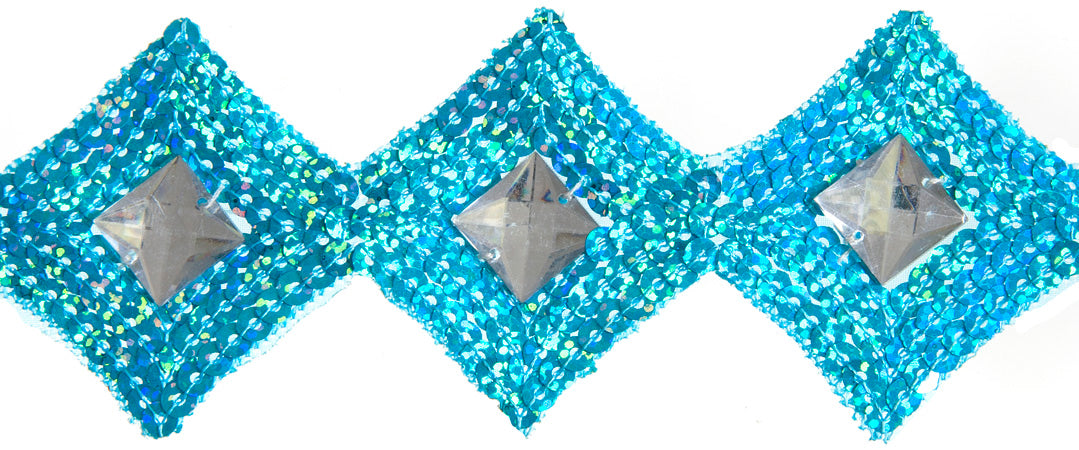 Sequin Trimming Diamond Shape 5.5cm  Hologram