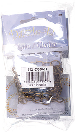 Dazzle-It Cable Chain 9x7mm  1m /Card