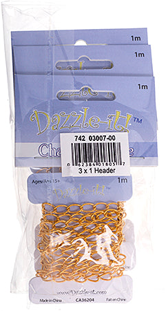 Dazzle-It Curb Chain 7x4mm  1m /Card