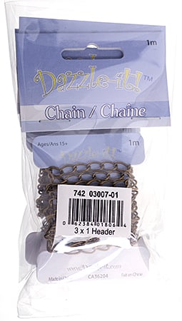 Dazzle-It Curb Chain 7x4mm  1m /Card