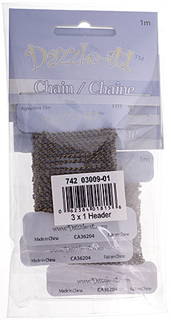 Dazzle-It Curb Chain 3x2mm  1m /Card