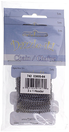 Dazzle-It Curb Chain 3x2mm  1m /Card