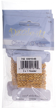 Dazzle-It Rolo Chain 2x2.5mm  1m /Card