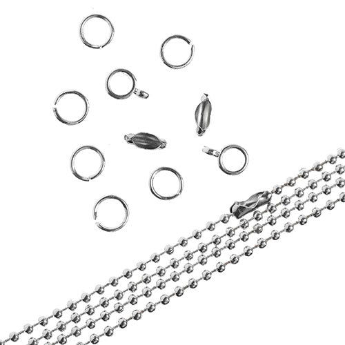36in Chain And Findings Set - 3mm Ball Chain