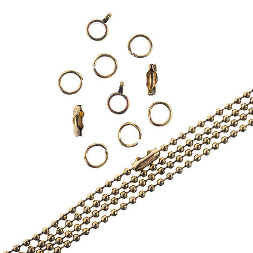 36in Chain And Findings Set - 3mm Ball Chain