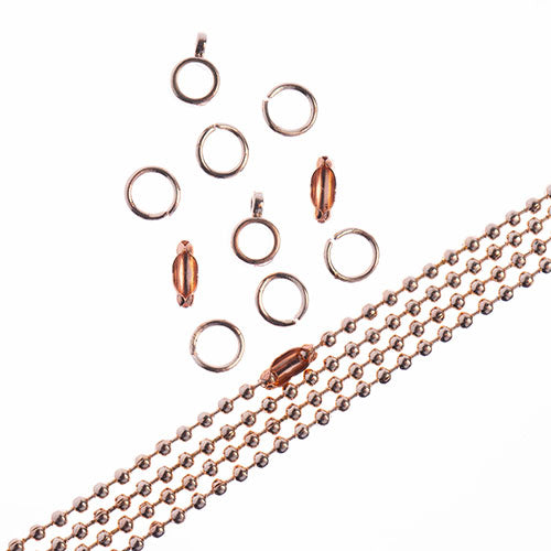 36in Chain And Findings Set - 3mm Ball Chain