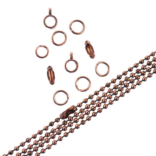 36in Chain And Findings Set - 3mm Ball Chain