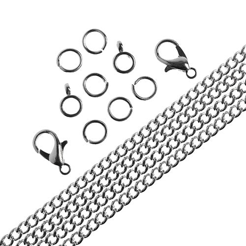 36in Chain And Findings Set- 3mm Curb Chain