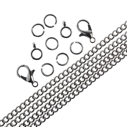 36in Chain And Findings Set- 3mm Curb Chain
