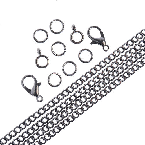 36in Chain And Findings Set- 3mm Curb Chain
