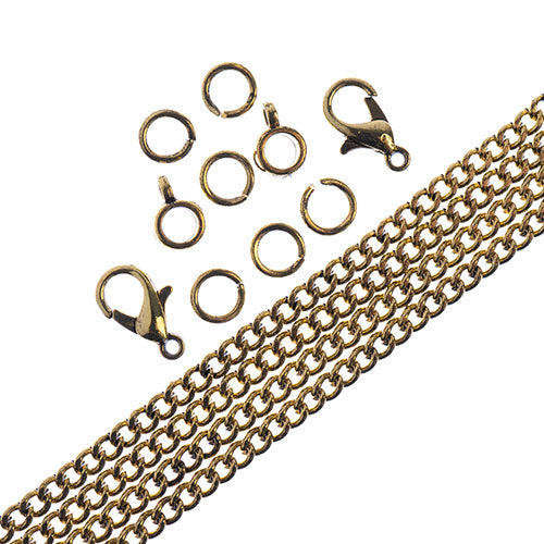 36in Chain And Findings Set- 3mm Curb Chain