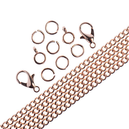 36in Chain And Findings Set- 3mm Curb Chain