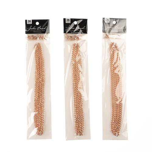 36in Chain And Findings Set- 3x4mm Curb Chain 