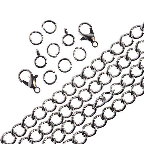 36in Chain And Findings Set- 5mm Curb Chain
