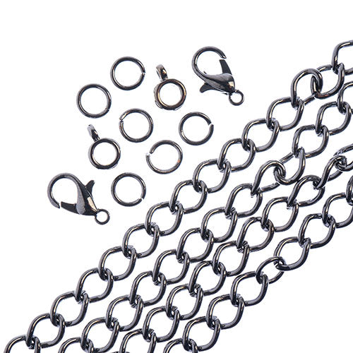 36in Chain And Findings Set- 5mm Curb Chain