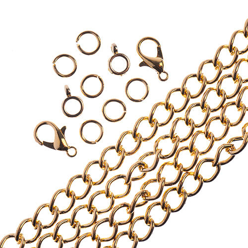 36in Chain And Findings Set- 5mm Curb Chain
