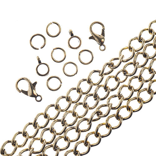 36in Chain And Findings Set- 5mm Curb Chain