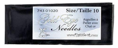 Beading Needle Gold Eye 25pc Size 10