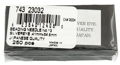 Beading Needle No.13 Silver Eye .41mmx54.6mm Japanese Quality