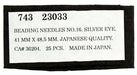 Beading Needle No.16 Silver Eye .41mmx48.5mm Japanese Quality
