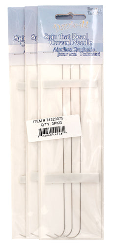Dazzle-It Curved Needle 5in Spin That Bead Needle 3pc/Card