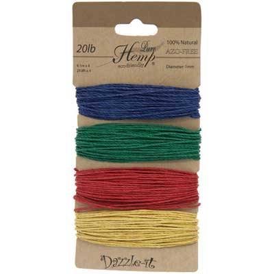 Hemp 100% Natural 1mm 20lb 4x29.9ft