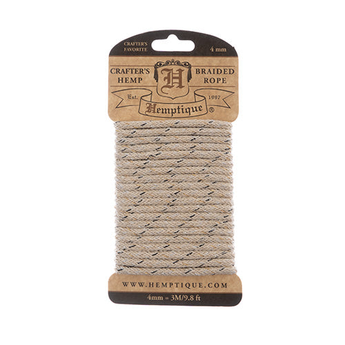 Hemp Rope Braid Cord On Card 20lb 4mm 3m/9.8ft Metallic Elegance Beige ...