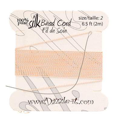 Dazzle-It 100% Silk Bead Cord With Needle 2m