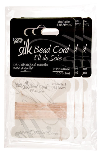 Dazzle-It 100% Silk Bead Cord With Needle 2m
