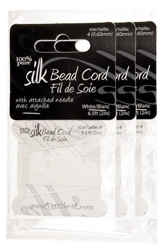 Dazzle-It 100% Silk Bead Cord With Needle 2m