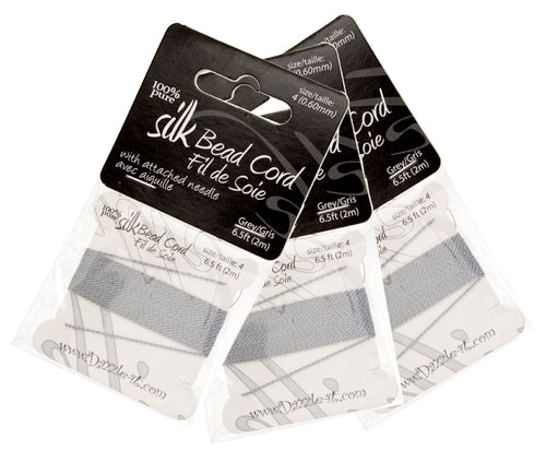 Dazzle-It 100% Silk Bead Cord With Needle 2m