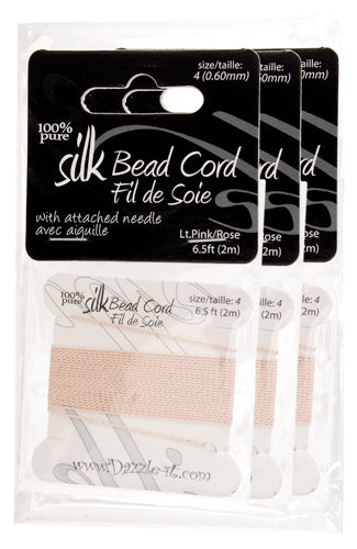 Dazzle-It 100% Silk Bead Cord With Needle 2m