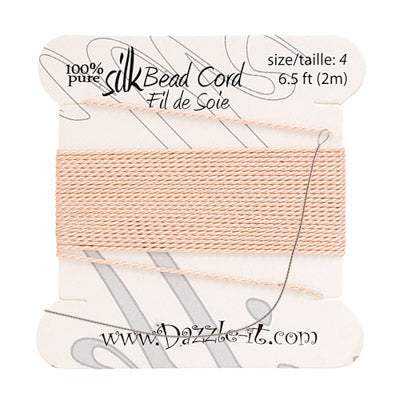 Dazzle-It 100% Silk Bead Cord With Needle 2m