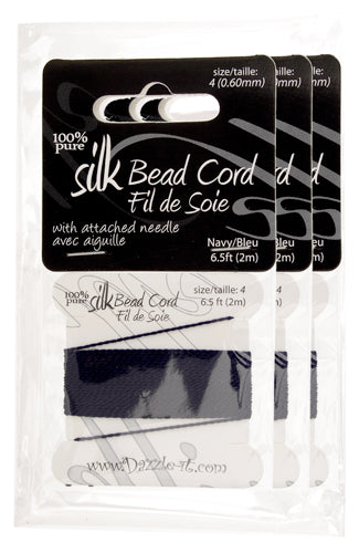 Dazzle-It 100% Silk Bead Cord With Needle 2m