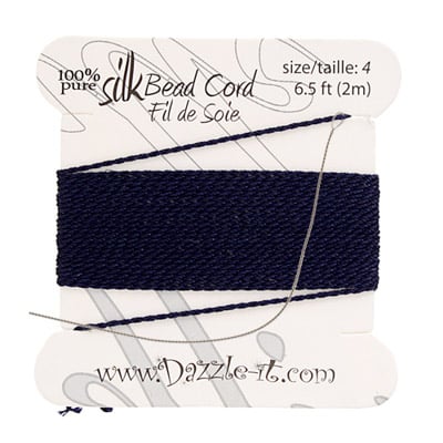 Dazzle-It 100% Silk Bead Cord With Needle 2m