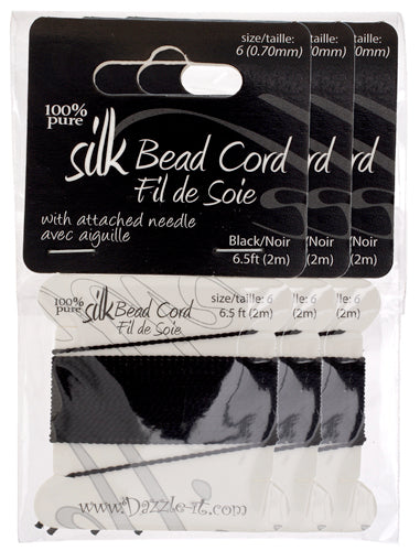 Dazzle-It 100% Silk Bead Cord With Needle 2m