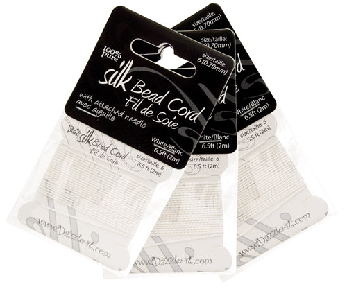 Dazzle-It 100% Silk Bead Cord With Needle 2m