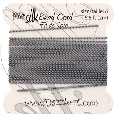 Dazzle-It 100% Silk Bead Cord With Needle 2m