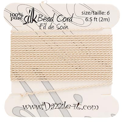 Dazzle-It 100% Silk Bead Cord With Needle 2m