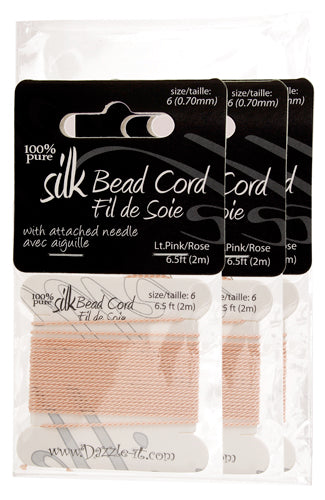 Dazzle-It 100% Silk Bead Cord With Needle 2m