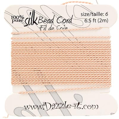 Dazzle-It 100% Silk Bead Cord With Needle 2m