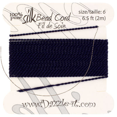 Dazzle-It 100% Silk Bead Cord With Needle 2m