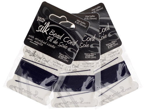 Dazzle-It 100% Silk Bead Cord With Needle 2m