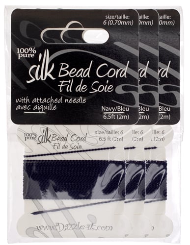 Dazzle-It 100% Silk Bead Cord With Needle 2m