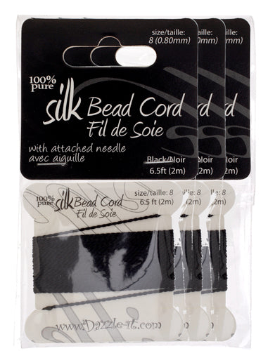 Dazzle-It 100% Silk Bead Cord With Needle 2m